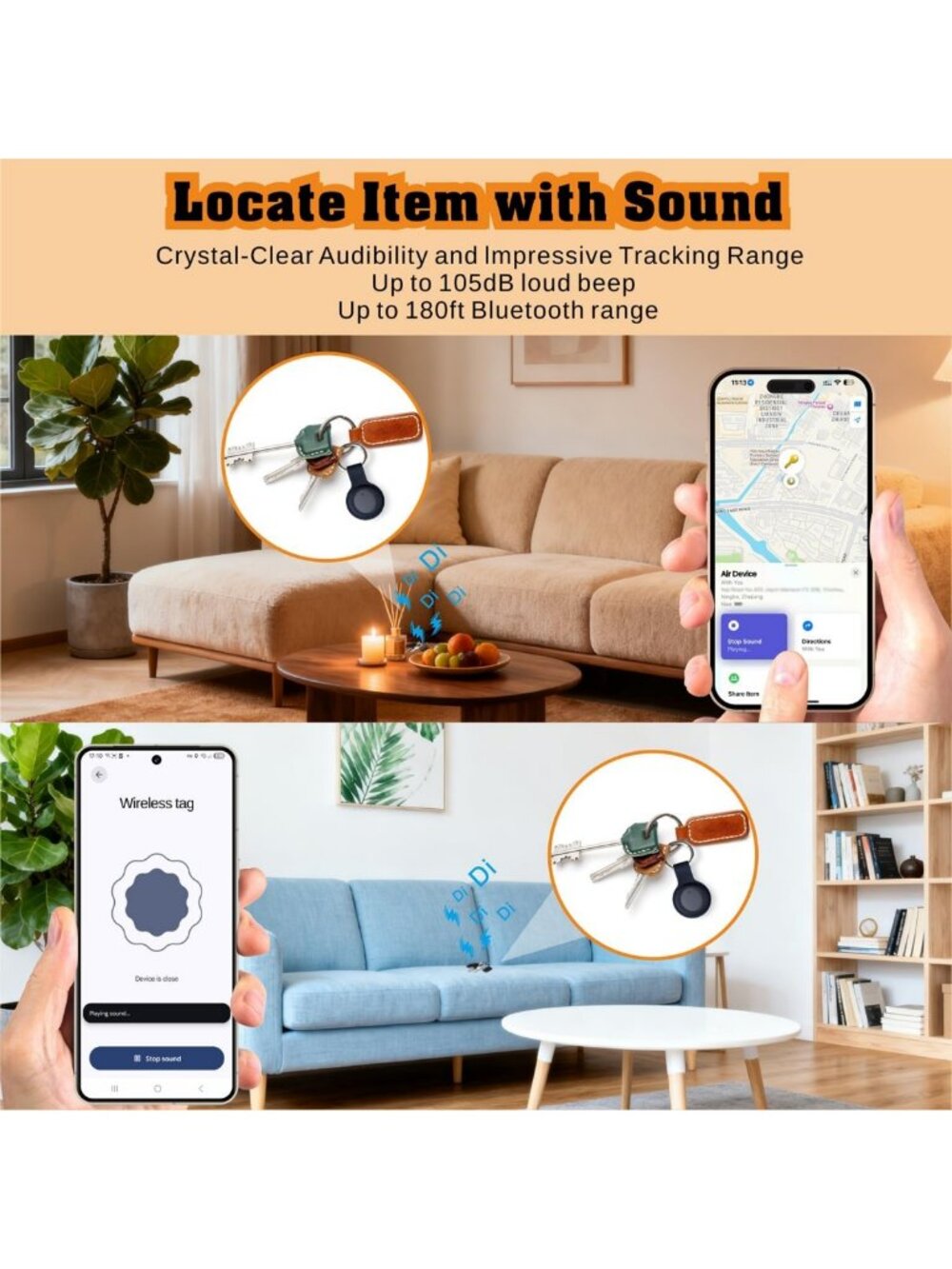 2026 Android Tracker Tags - 4 Pack, Dual-System Compatible for Android & iOS - Picture 3 of 8